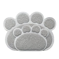 Tapis de litière gris en forme de patte de chat, 60 × 45 cm