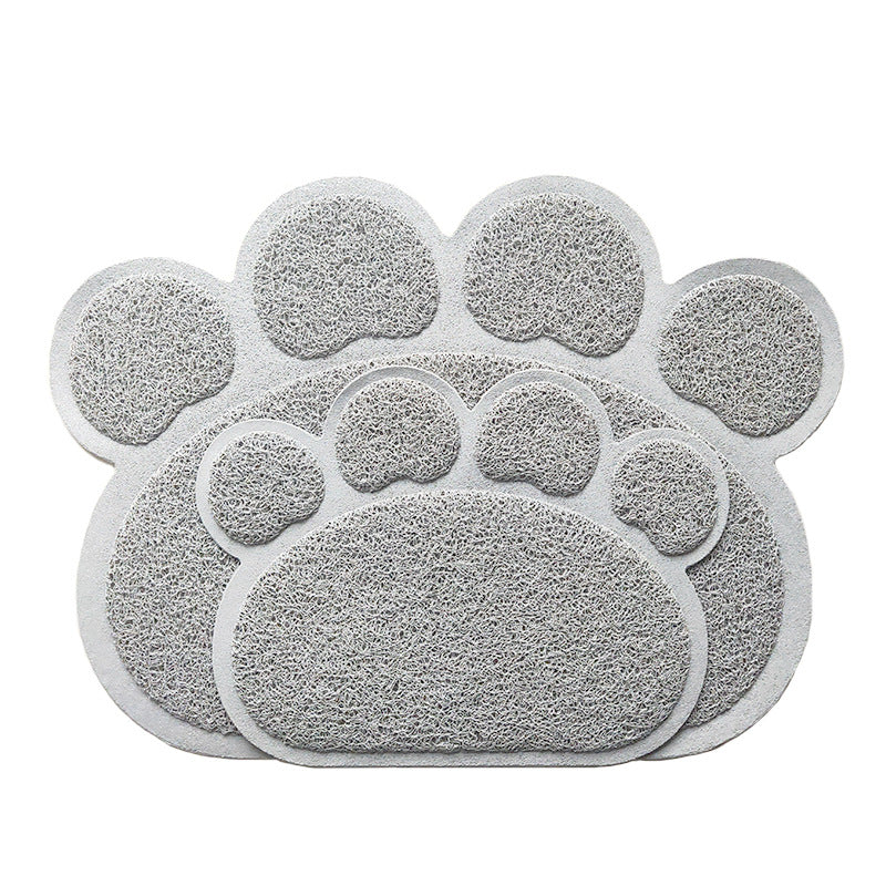 Tapis de litière gris en forme de patte de chat, 60 × 45 cm