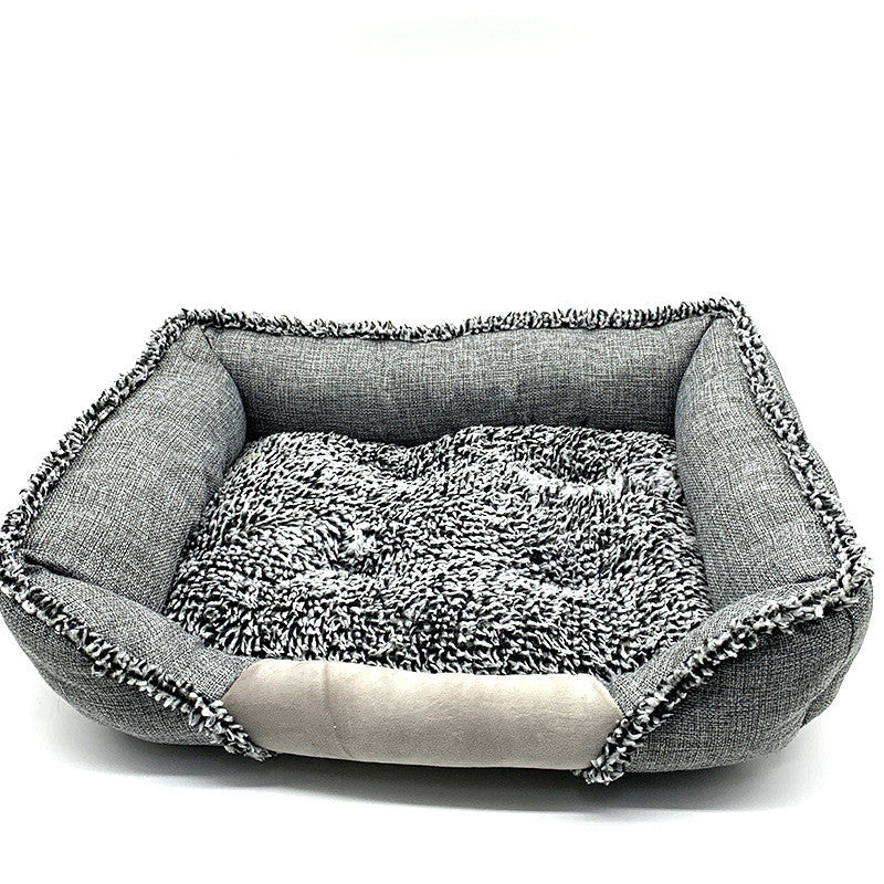 Coussin intérieur peluche du panier de couchage gris pour chat et petit chien