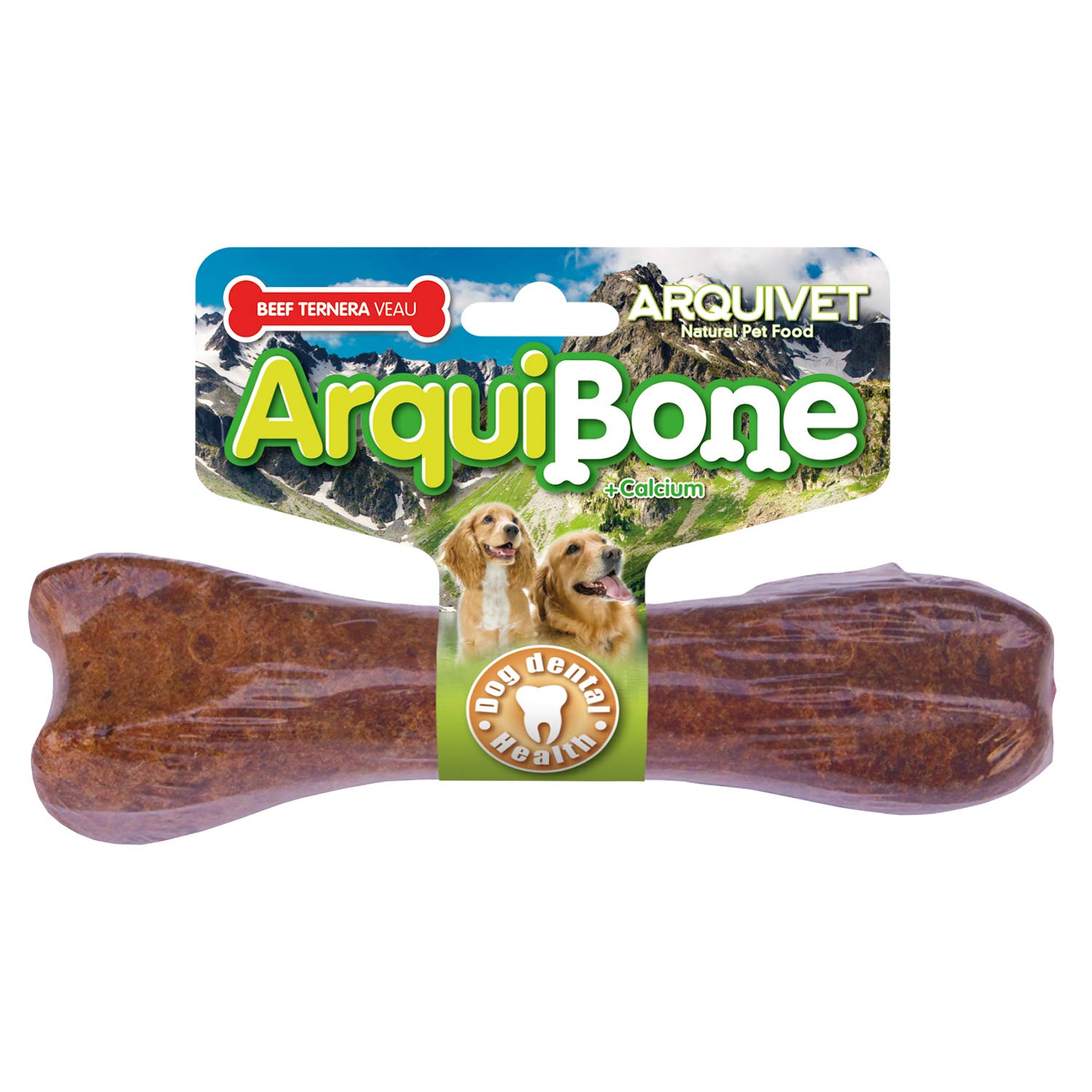 ARQUIVET Arquibone Bœuf 12,5 cm - 95 g - Grand os pour Chien - Snack Naturel pour Chiens - os à mâcher - Aliment complémentaire pour Chiens
