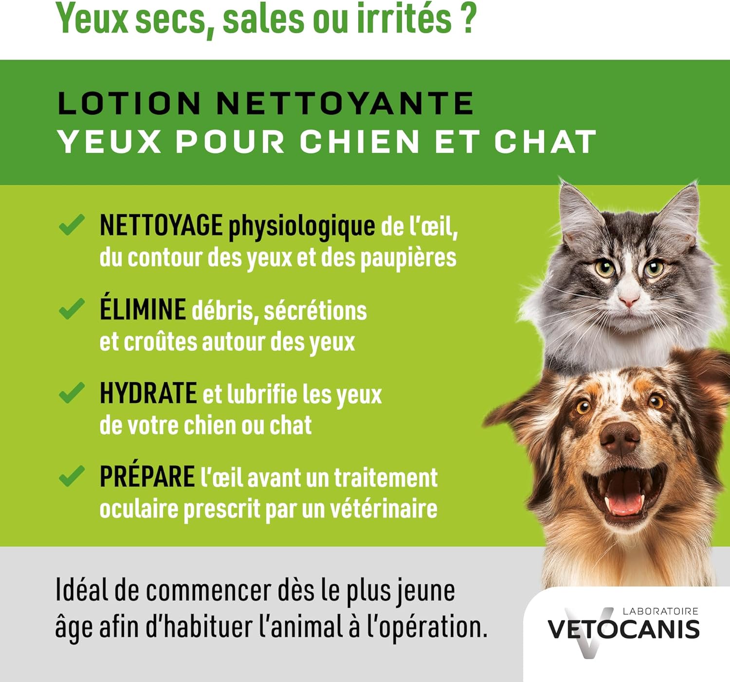 Lotion nettoyante yeux pour chien et chat : bénéfices