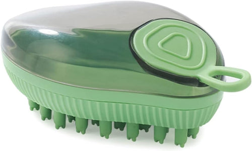 Brosse de bain en silicone avec réservoir à shampoing