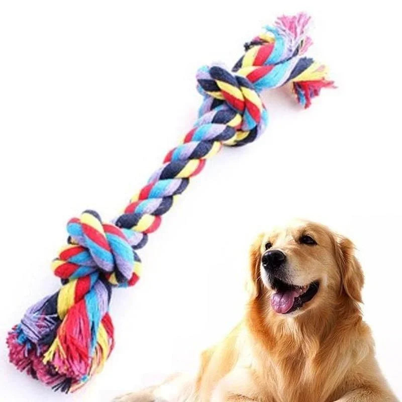 Bunte Doppelknoten-Hundespielzeuge, strapazierfähige Welpen-Beißspielzeuge für kleine und große Hunde, Trainings-Kauspielzeug, Haustierprodukte